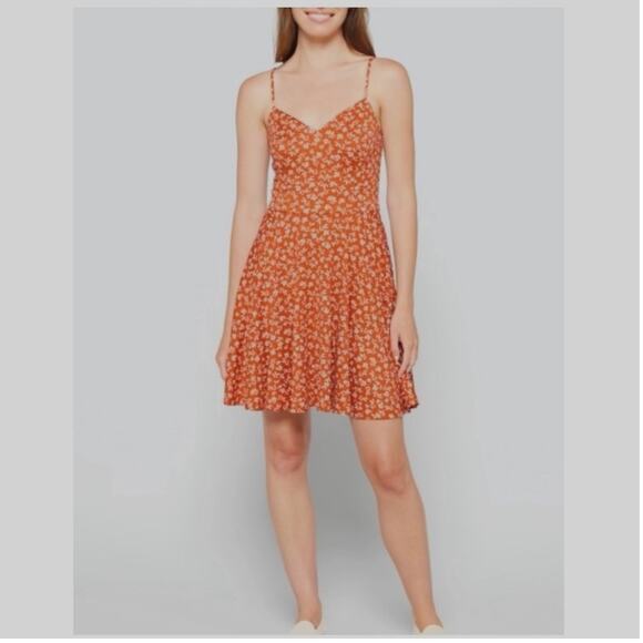 The General Good Medium Brown Strappy Mini Floral Dress Perfect Summer Style NEW - Picture 1 of 10